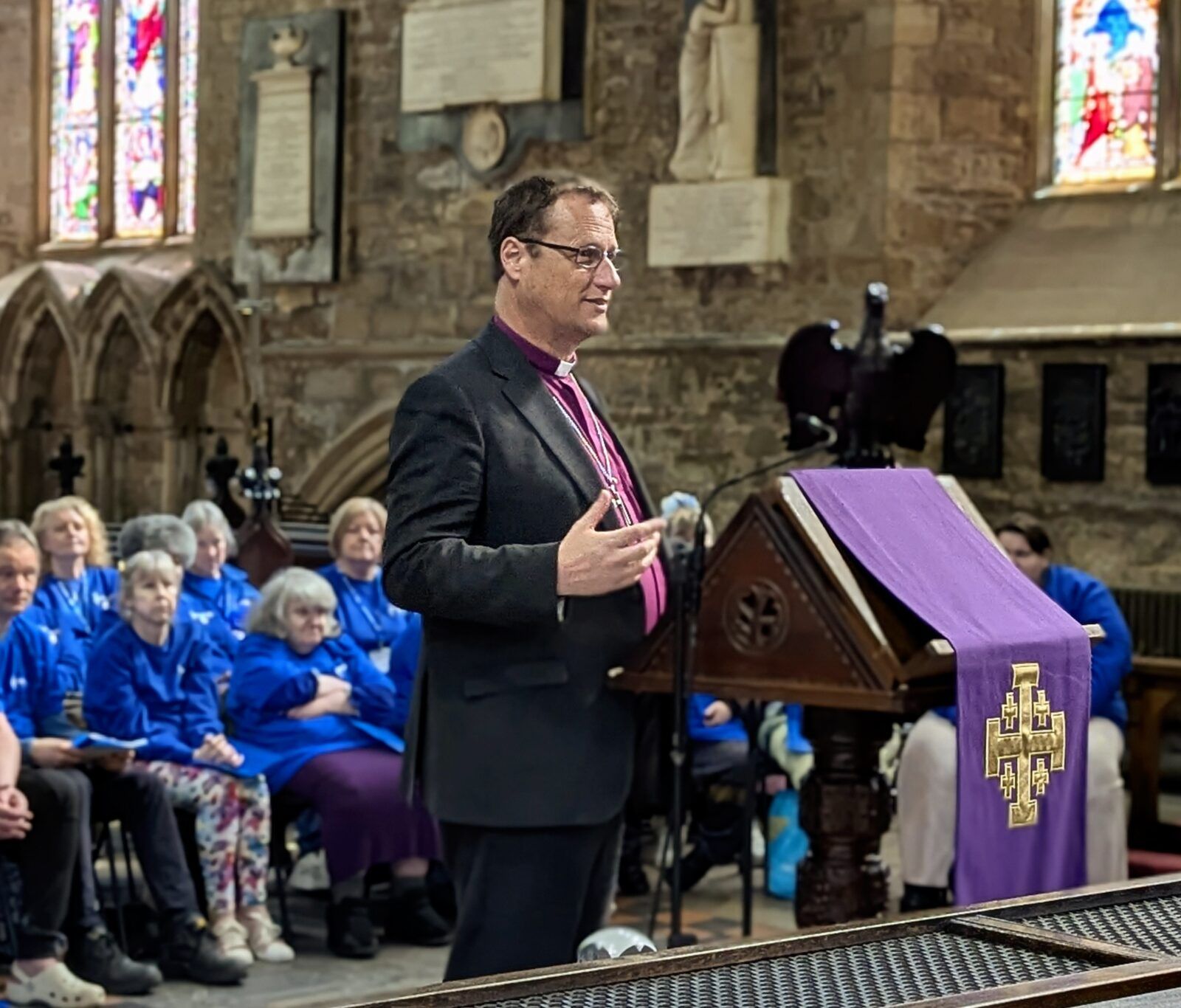 Bishop Martyn giving a speech
