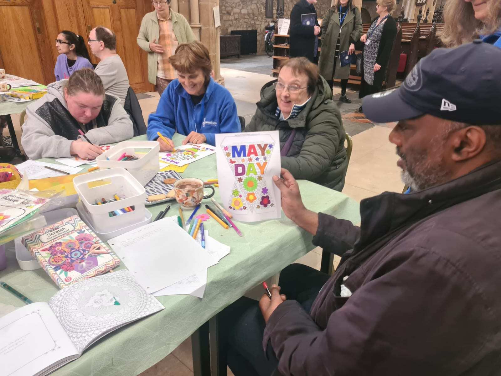 A craft table at a SoundCafe session