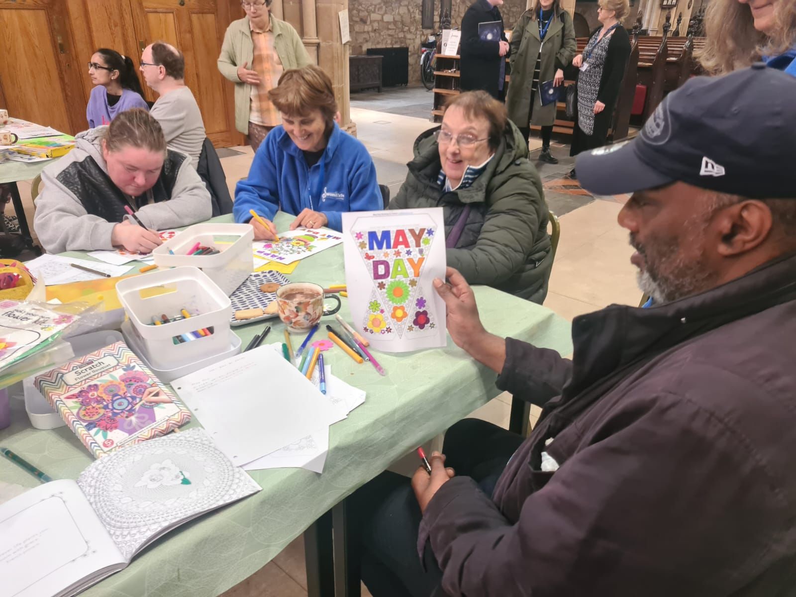 Guests making crafts at the Creative Café
