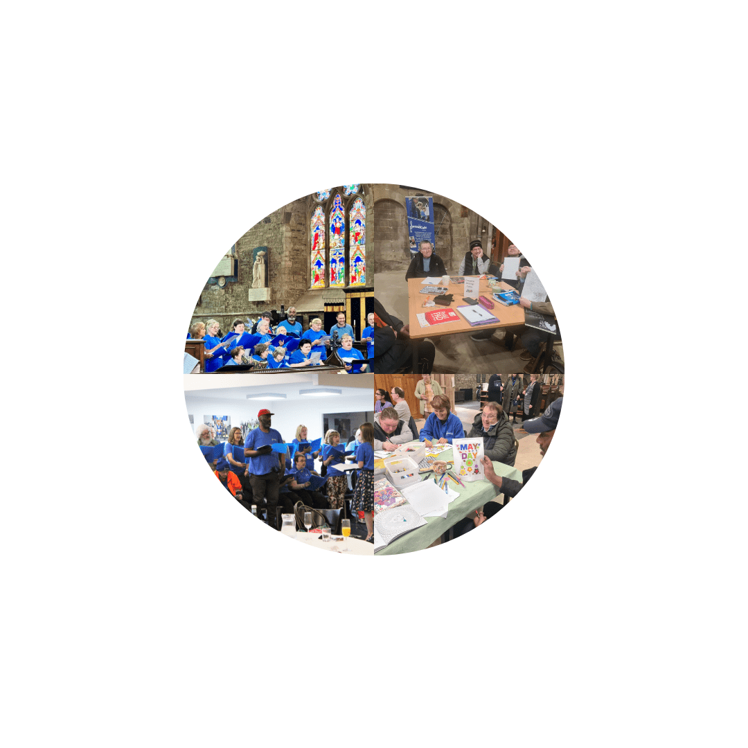 Guests and volunteers at the Creative Café and Choir