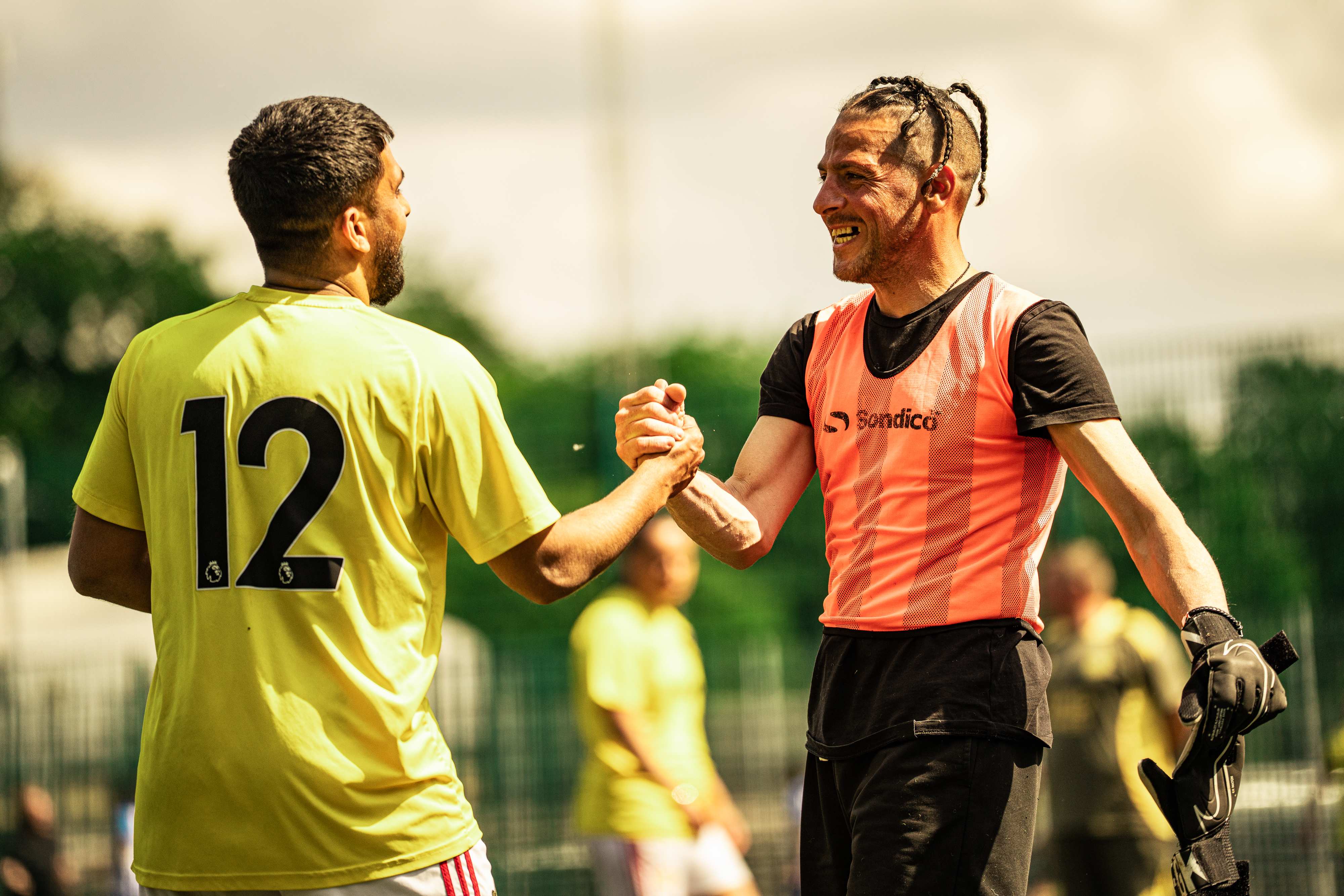 Players at a SoundCafe football session