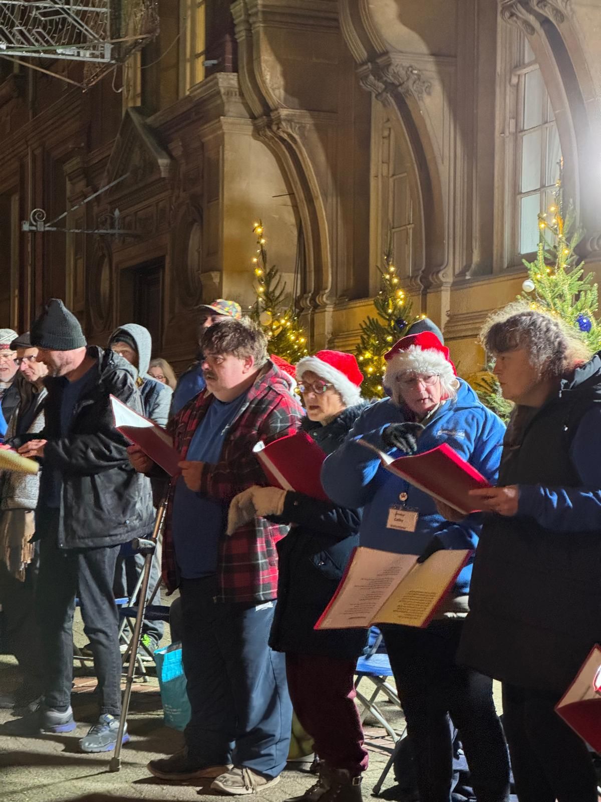 Choir members at Light up Leicester