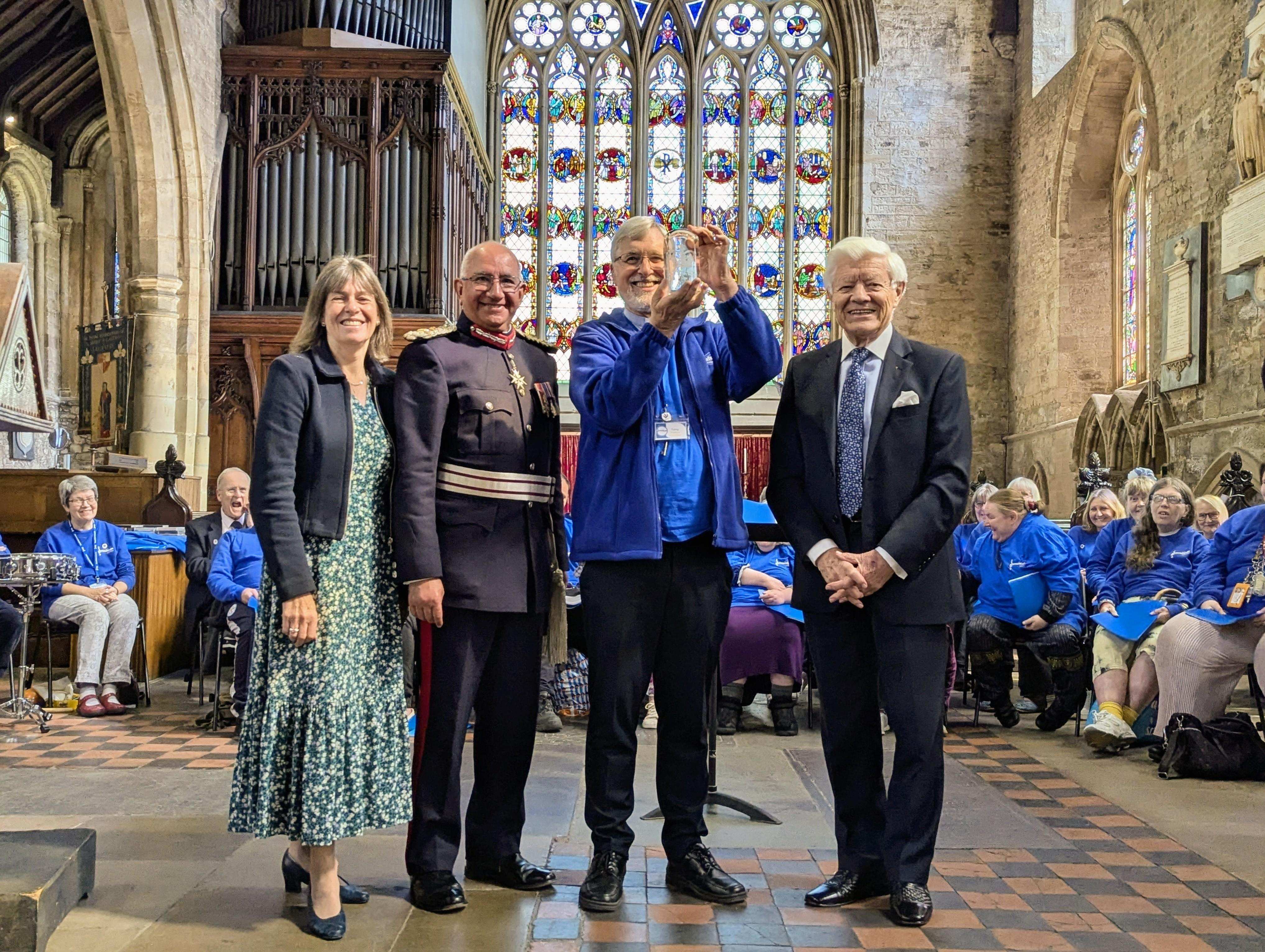 The presentation of the King's Award for Voluntary Service to SoundCafe