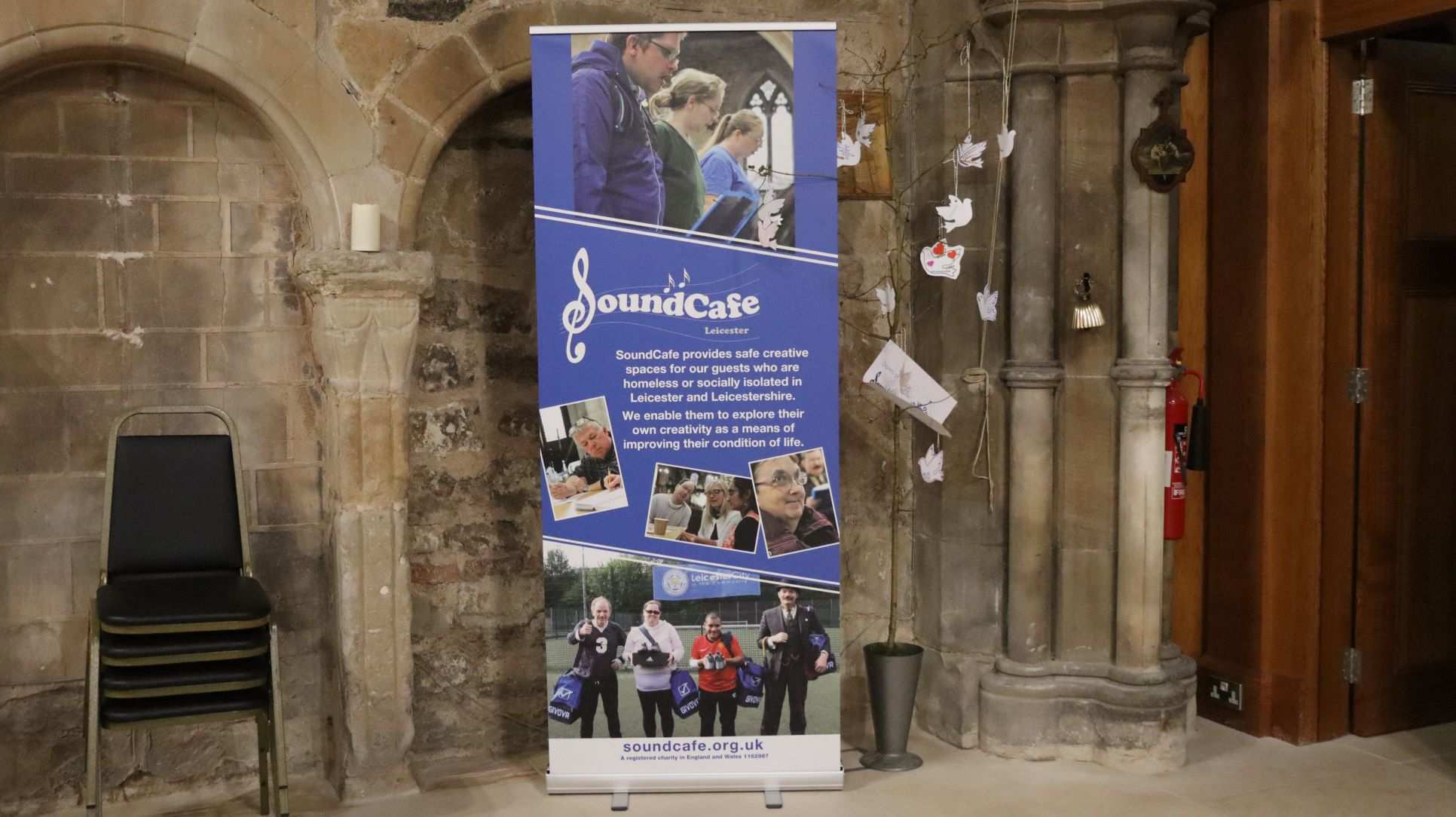 The SoundCafe Leicester roller banner