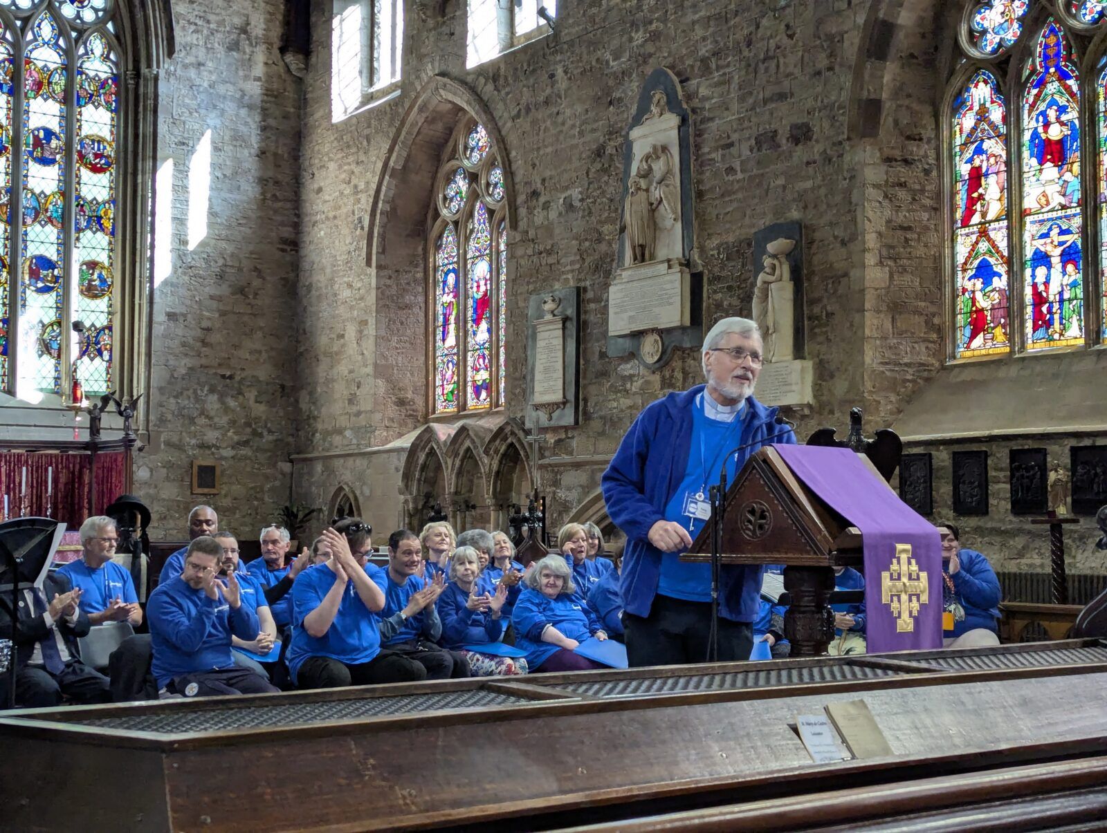 Rev'd Tony Leighton giving a speech